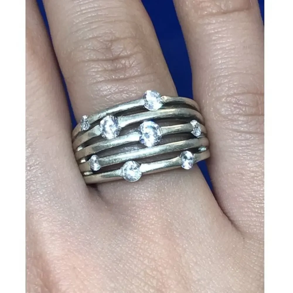 925 Sterling Silver CZ Ring Size 6.5